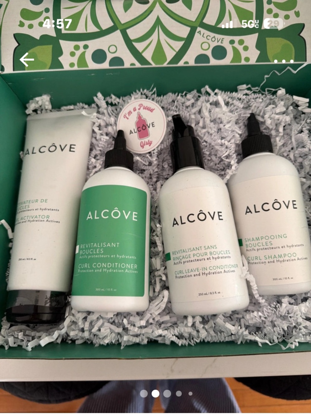 Brand new Alcove curly hair products